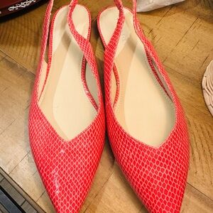 Marc Fisher Pink Snake Pointed Ballet Flat size 9.5